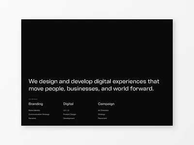 Digital design studio - Hero animation agency agency website animation design studio digital landing page studio ui ux