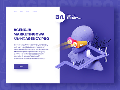 BrandAgency.Pro concept 3d 3d art agency agency website brand brand design branding clean design concept head landing landing page design ui ux virtual reality web website website concept website design