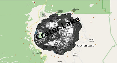 Crater Lake depth map fishing map marine chart nautical chart typography