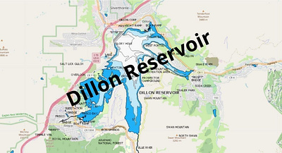 Dillon Reservoir depth map fishing map marine chart nautical chart typography