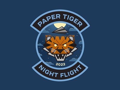 Paper Tiger Night Flight branding design icon illustration logo vector