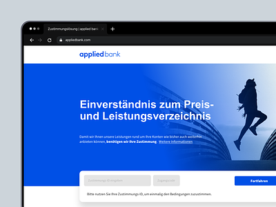 zeb.zustimmung – White Label Website applied bank banking consent design finance financial forms landingpage ui zeb zustimmung