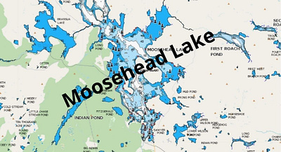 Moosehead Lake depth map fishing map marine chart nautical chart typography