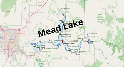 Mead Lake depth map fishing map marine chart nautical chart typography