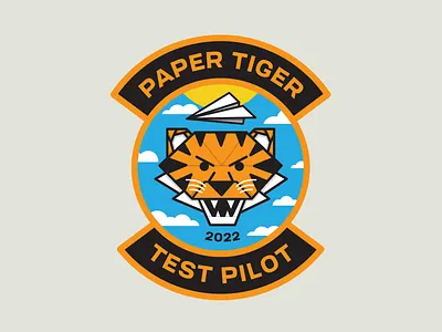 Paper Tiger Test Pilot branding design icon illustration logo patch vector