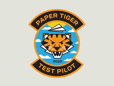 Paper Tiger Test Pilot branding design icon illustration logo patch vector