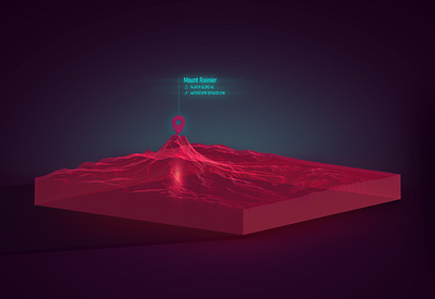 Mount Rainier - Photoshop Test Render 3d 3d map generator extension heightmap illustration photoshop plugin