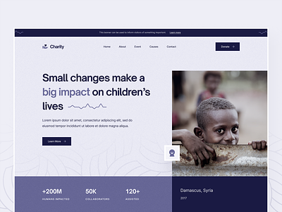 ✦ Charity Template charity landing charity landing page color design graphic design header landingpage landinpage typography ui ux web website