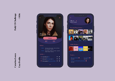 Daily UI Challenge #006 app daily ui dailyui dailyui 006 dailyuichallenge profile page