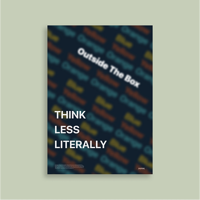 Think Less Literally Poster adobe creative design graphic design illustration illustrator poster poster a day poster art poster challenge poster collection posterdesign typography