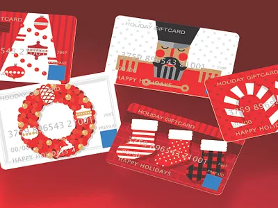 Holiday Giftcard Illustrations christmas giftcard graphicdesign holiday illustration retail vector
