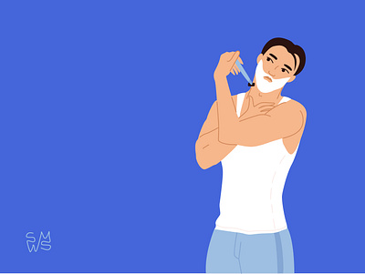 Shaving man. Daily home routine. cartoon character characters daily design flat human illustration man men routine vector