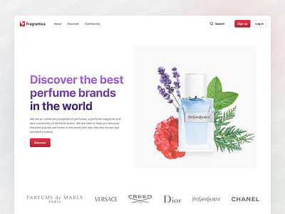 Fragrantica Website & Branding Concept bordeaux chanel clean concept creed dior figma fragrance fragrances fragrantica french designer interface design logo luxury millesime imperial perfume perfumes rebranding simple ui