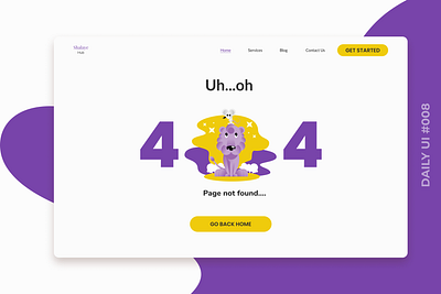 DAILY UI CHALLENGE #008 - 404 PAGE 008 404 page dailyui dailyuichallenge design ui design uiux