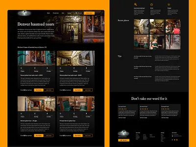 Nightly Spirits Tours page clean dark mode dark website halloween nightly spirits tour travel web design web design agency