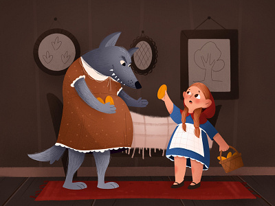 Red Riding Hood 2 2d art cartoon cartoon character cartoon illustration character children book illustration childrens book childrens illustration cute illustration digital illustration fairy tales fairytale illustration kids art mobile personage product design