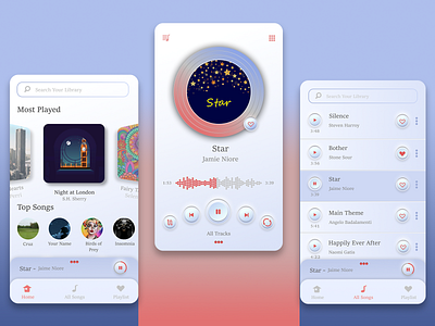 Music App app design ui ux