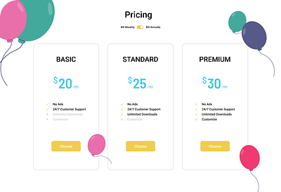 Pricing Plan annually branding buttons cards clean colors concept dailyui figma flatdesign monthly plan price pricing screens trending ui uiux ux vector