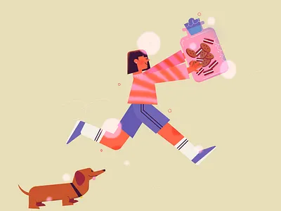 Biscuits biscuits colorfull digitalart dogs drawing editorial editorial illustration flat food girl character illustration procreate art vector