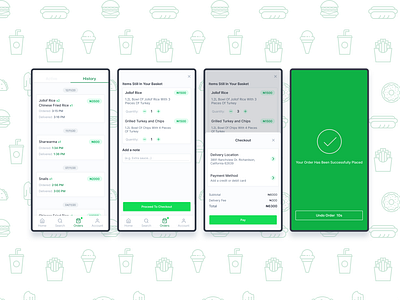 GhostGrub Mobile App #4 app clean clean design clean ui design flat food app green material minimal restaurant ui