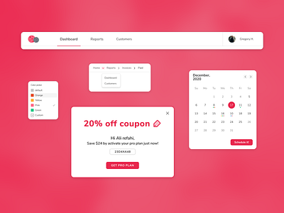 Some other components 038 053 056 060 061 breadcrumbs calendar color picker component component design coupon dailyui header navigation iran navigation redeem coupon schedule ui