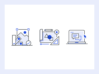 Canvaspop first round art brand design branding canvas icon icon set iconography illustration illustrator josh warren laptop lineart logo measure message minimal ui