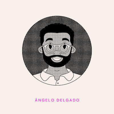 Ângelo Delgado 2d character glasses halftone illustration line man portrait textures