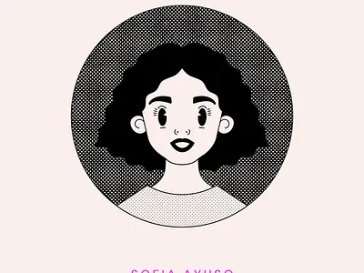 Self-portrait 2d avatar character girl halftone illustration line portrait self portrait textures