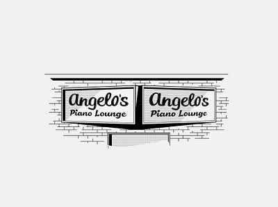 ---31/52--- Angelo’s black and white design illustration retro technical drawing typography vector vintage vintage sign