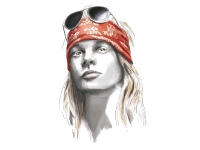 axel axel design digitalart guns n roses hand drawn illustration music photoshop portrait print wacom