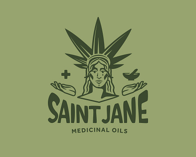 Saint Jane branding design illustration logo logotype marijuana oil typography vector