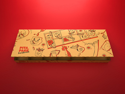 Sandwich Big Box 3d 3d art 3dmodels art direction box branding design doodles package red rendering