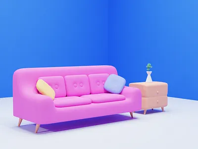 sofa 3d 3d art 3dart 3dillustration blender blender3d blender3dart blendercommunity illustraion