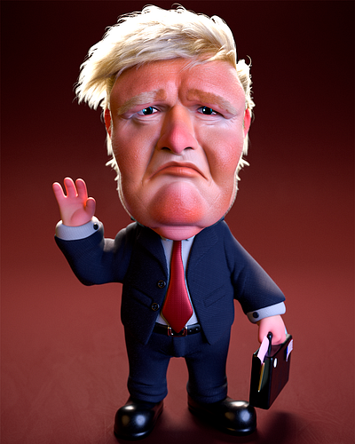 Bye Trump! 3d 3d art 3d artist 3dcharacter animation charactedesign cinema 4d donaldtrump render trump usa zbrush