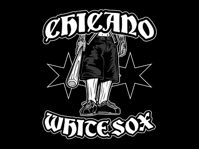 Chicano Whitesox baseball chicago chicano cortez illustration parody socks