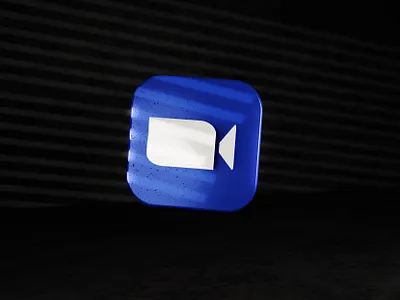 Zoom 3D App Icon 3d 3d animation 3d art app blender blender3d branding design graphic design icon illustration minimal sketch