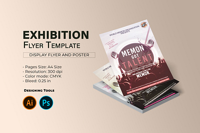 Exhibition Flyer Design Mockup Template art direction branding design flyer design graphics mockup page productdesign