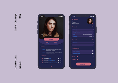 Daily UI Challenge #007 app dailyui dailyui 007 dailyuichallenge settings ui