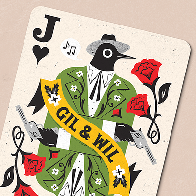 Gil & Wil Playing Card art band design graphic graphic design illustration merch music playingcard typography