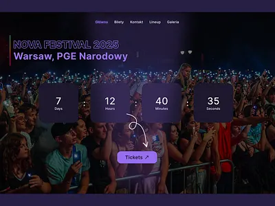 Nova Festival - Landing Page concert design desktop festival landing landing page ui
