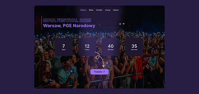 Nova Festival - Landing Page concert design desktop festival landing landing page ui