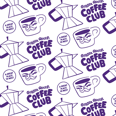 Gender Queer Coffee Club Illustration/Design branding design graphic graphic design illustration pattern design typography