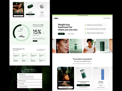 Wellness Telehealth branding clean design dstudio eden health care website landing page marketing page product design semaglutide telehealth tryeden typography ui ui ux user experience ux website weight loss wellness