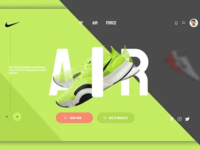 Nike Website Design landing page nike shoes website website design