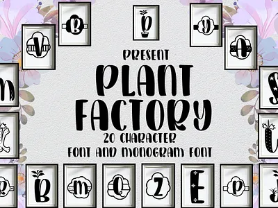 Plant Factory font awesome font design hand drawn illustration lettering logo monograms monongramfont typography vector