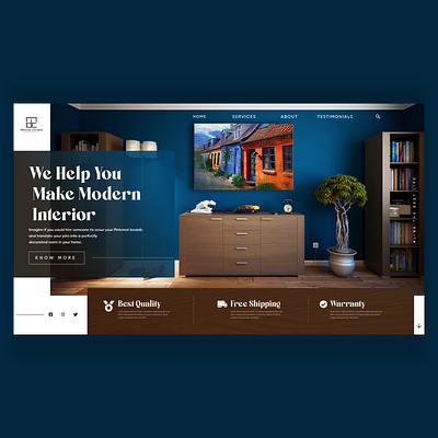 Interior Web Design UI adobexd cleandesign gradient serif ui ui design uiux uiuxdesign userinterface websiteui