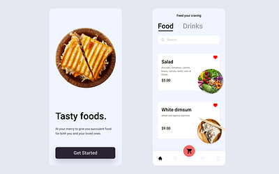 Daily UI :: 043 - Food/Drink Menu alignment application design drink menu drinks flat food food and drink food app minimal mobile app design ui