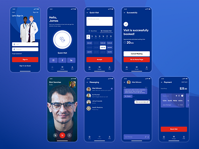 Medical application design for online doctor visits ambulance app application concept consultation design doctor hospital app interaction interface ios medical mobile online doctor ui user experience user interface design ux virtual visit