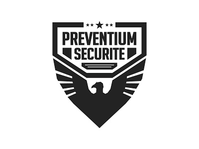 Preventium Securite V2 black branding design designer eagle logo security shield star typo typography vector