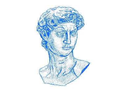 Stipple Illustration artwork classical david dots illustration illustration digital pointulism portrait portrait art simple statue stipple vaporwave